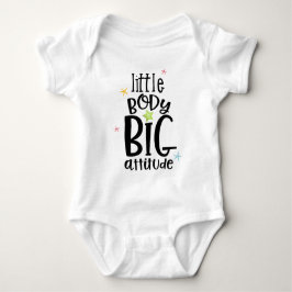 Little Body, Big Attitude Stars Typografisch Baby Strampler