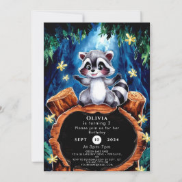 Little Boho Raccoon Geburtstag Einladung