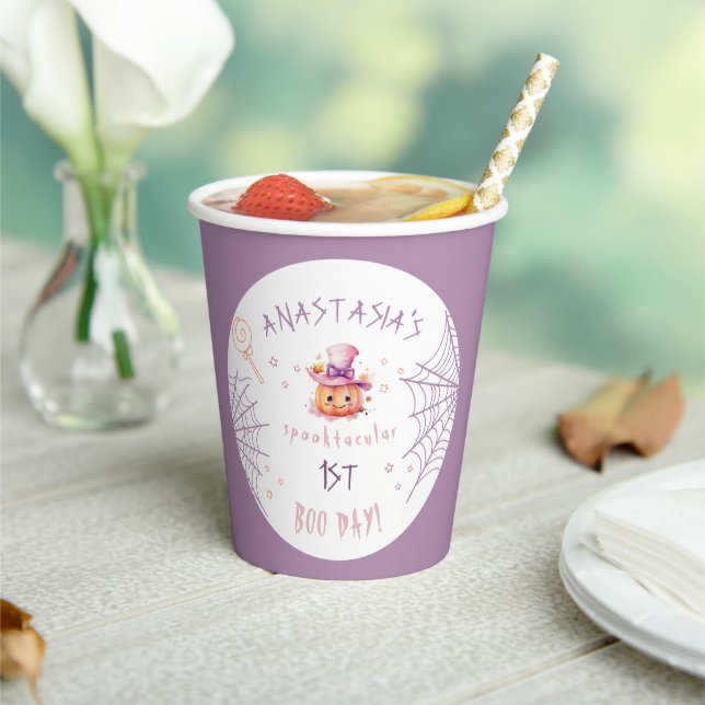 Little boo Almost Due Halloween Baby Girl Geburtst Pappbecher (In Situ)