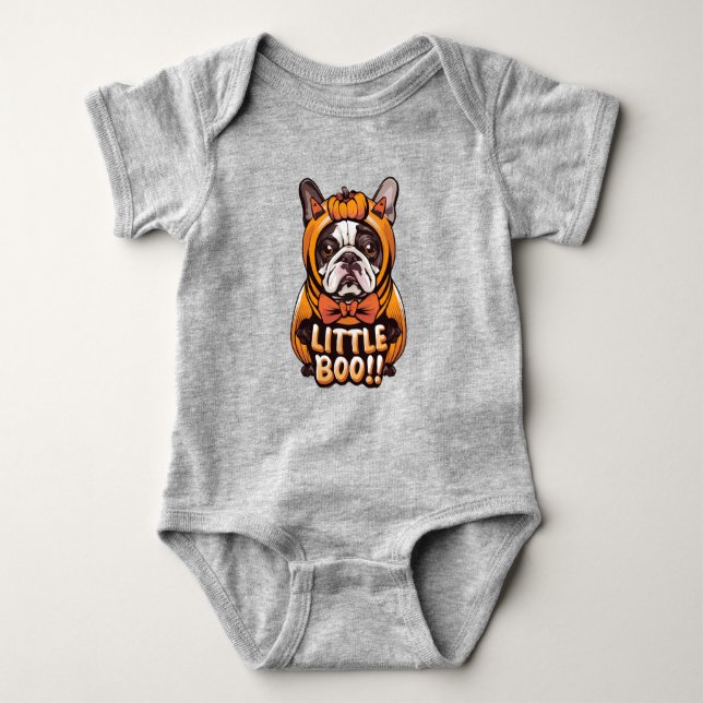 Little Boo Baby French Bulldog Halloween Baby Strampler (Vorderseite)