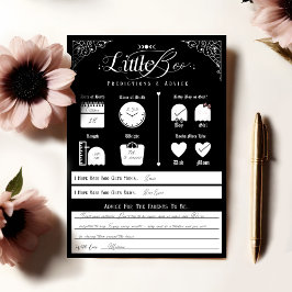 Little Boo Baby Predictions & Advice Game Card Einladung
