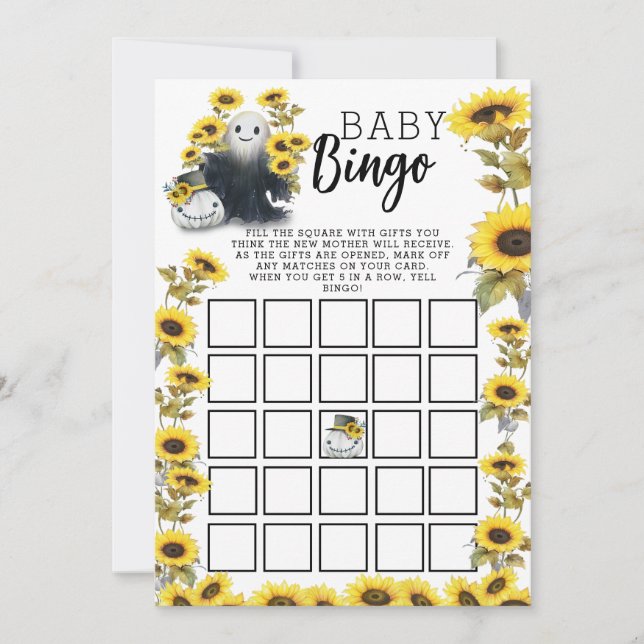 Little Boo Baby Shower Bingo Einladung (Vorderseite)
