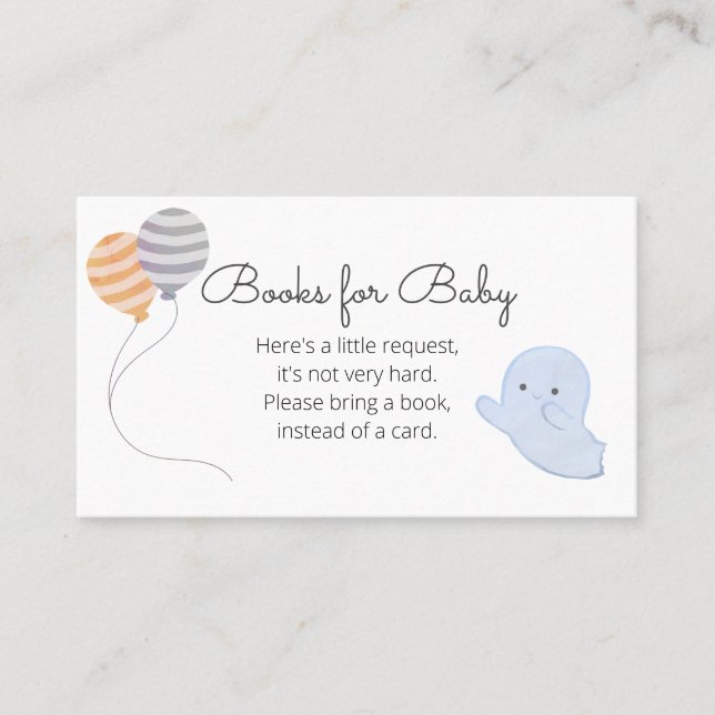 Little Boo Baby Shower Books für Babyanfragen Visitenkarte (Vorderseite)