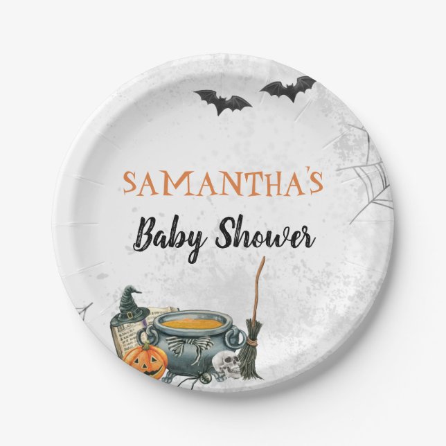 Little Boo Baby Shower Paper Plate Pappteller (Vorderseite)