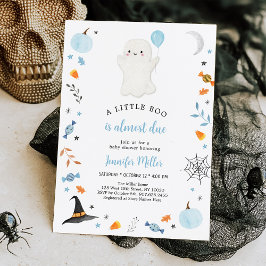 Little Boo Blue Ghost Halloween Baby Dusche Einladung