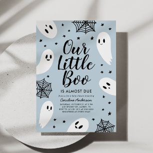 Little Boo Blue Ghost Halloween Baby Dusche Einladung
