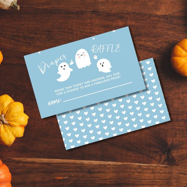 Little Boo Blue Halloween Baby Diaper Raffle Begleitkarte (Von Creator hochgeladen)