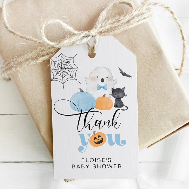 Little Boo blue spooky Baby Dusche Danke Geschenkanhänger (Von Creator hochgeladen)