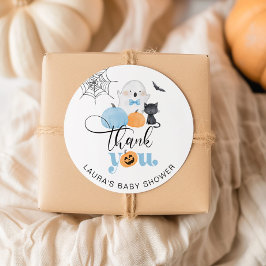 Little Boo blue spooky Baby Dusche Danke Runder Aufkleber