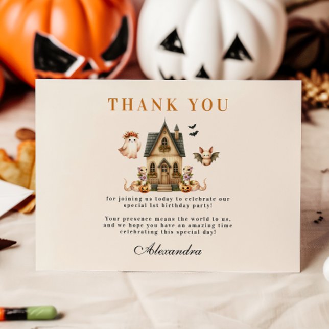 Little Boo Boho Birthday Bash Dankeskarte (Von Creator hochgeladen)