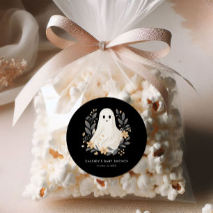 Little Boo Boho Ghost Halloween Baby Shower Runder Aufkleber