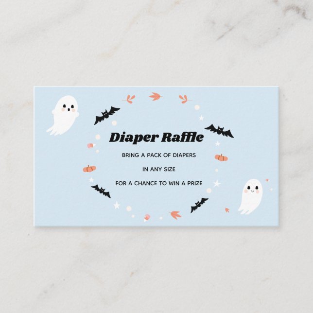 Little Boo Boy Baby Shower Diaper Raffle Ticket Begleitkarte (Vorderseite)