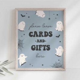 Little Boo Cards and Gifts Party Sign Poster