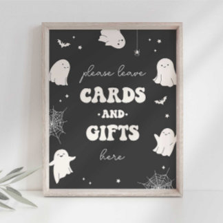 Little Boo Cards and Gifts Party Sign Poster