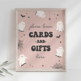 Little Boo Cards and Gifts Party Sign Poster