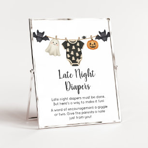 Little Boo Clothesline Baby Late Night Diaper Zeic Poster