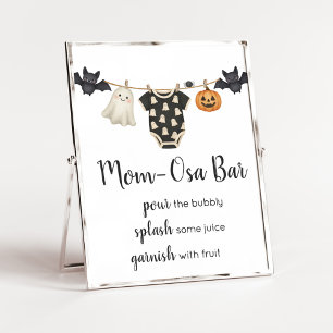 Little Boo Clothesline Baby Shower MomOsa Bar Sign Poster