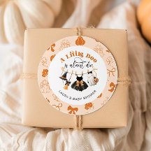 Little Boo Clothesline Bow Orange Baby Dusche