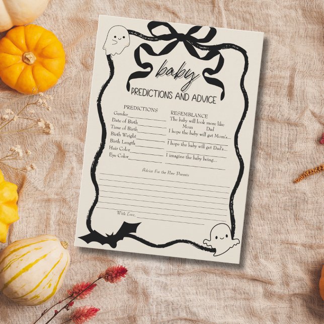 Little Boo Coquette Baby Prediction Game Card Einladung (Little Boo Coquette Baby Prediction Game Card)