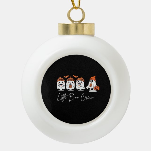 Little Boo Crew Minimal Clean Keramik Kugel-Ornament (Vorderseite)
