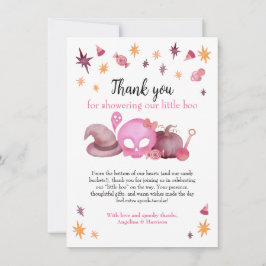 Little Boo Cute Halloween Baby Shower Dankeskarte