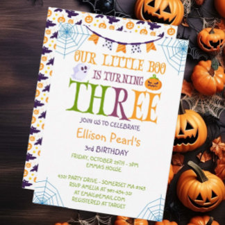 Little Boo Dream Halloween 3. Geburtstag Einladung