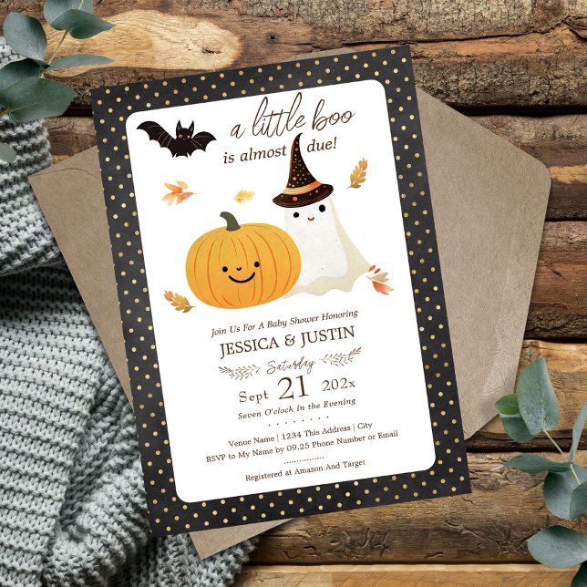 Little Boo Fall Halloween Baby Shower Einladung (Von Creator hochgeladen)
