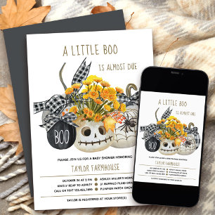 Little Boo Farmhouse-Kürbis-Halloween-Baby-Party Einladung