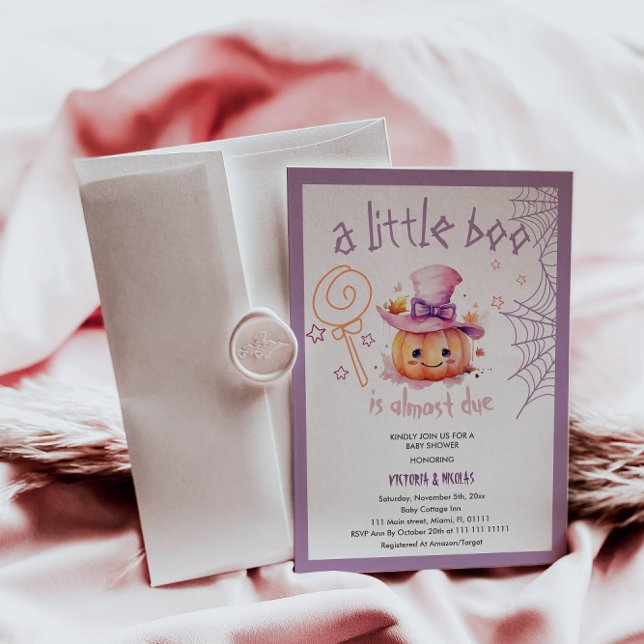 Little boo Fast Due Halloween Baby Girl Dusche Einladung (Von Creator hochgeladen)
