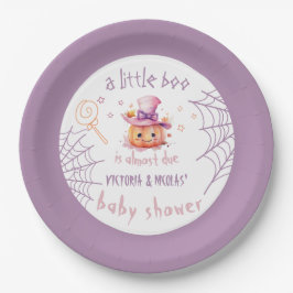 Little boo Fast Due Halloween Baby Girl Dusche Pappteller