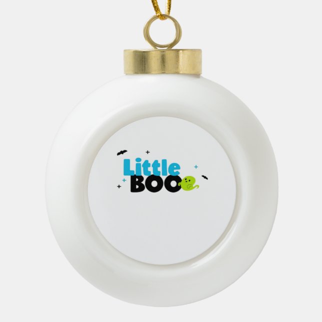Little Boo Funny Retro Keramik Kugel-Ornament (Vorderseite)