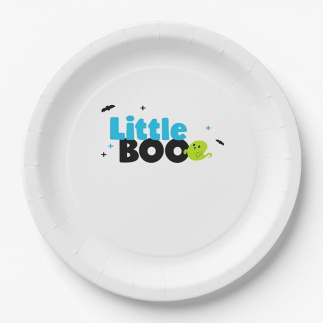 Little Boo Funny Retro Pappteller (Vorderseite)