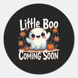 Little Boo Funny und Niedliche Halloween Schwanger Runder Aufkleber