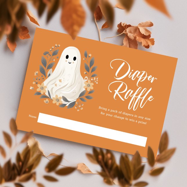 Little Boo Ghost Baby Dusche Windelwanner Raffle Begleitkarte (Von Creator hochgeladen)