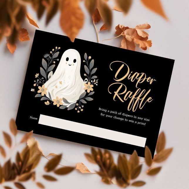 Little Boo Ghost Baby Dusche Windelwanner Raffle Begleitkarte (Von Creator hochgeladen)