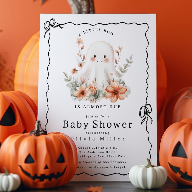 Little Boo Ghost Baby Shower Einladung (Von Creator hochgeladen)