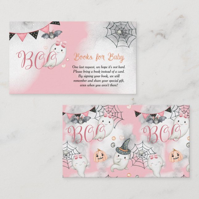 Little Boo Ghost Girl Baby Shower Books für Baby Begleitkarte (Vorne/Hinten)
