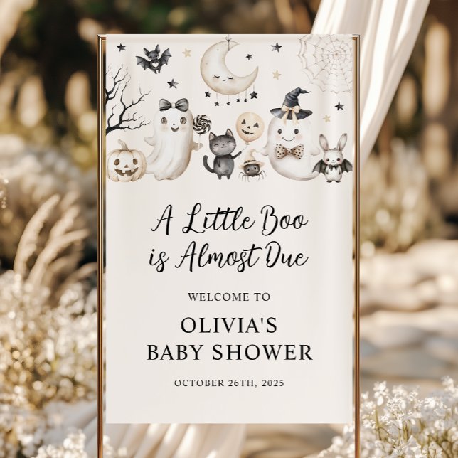 Little Boo Ghost Halloween Baby Dusche Willkommen Banner (Von Creator hochgeladen)