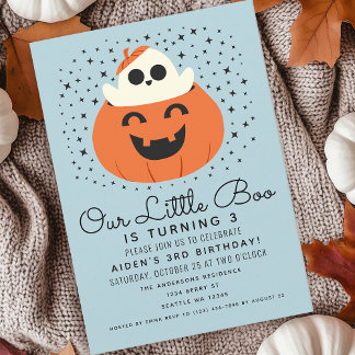 Little Boo Ghost Halloween Boys Niedliche Geburtst Einladung