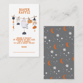 Little Boo Ghost Halloween Diaper Raffle Visitenkarte