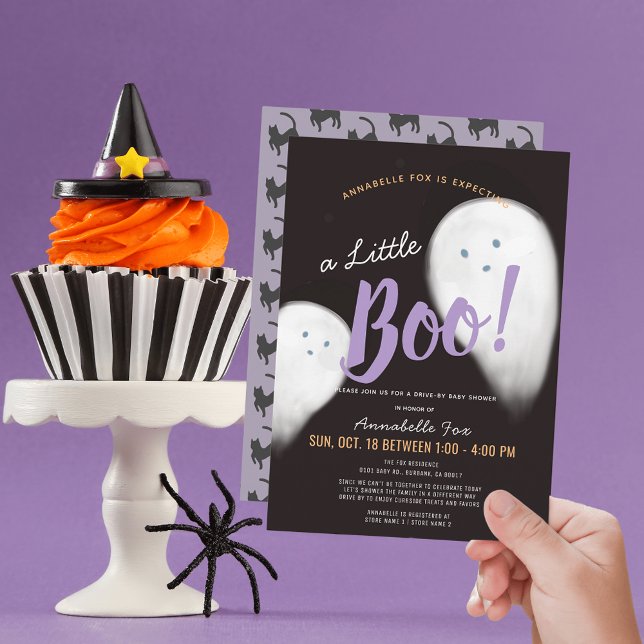 Little Boo Ghost Halloween Drive-by Baby Shower Einladung (Von Creator hochgeladen)