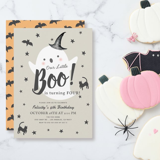 Little Boo Ghost Halloween Kind Geburtstag Einladung (Von Creator hochgeladen)