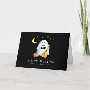Little Boo Ghost Hollaween Baby Shower Dankeskarte