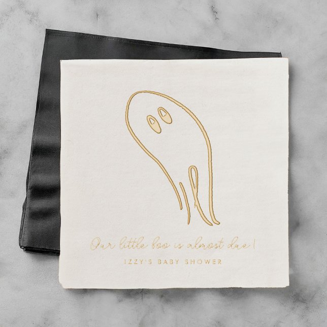 Little Boo Ghost Illustration Servietten Mit Folie (Little Boo Ghost Illustration Modern Minimalist Foil Napkins)