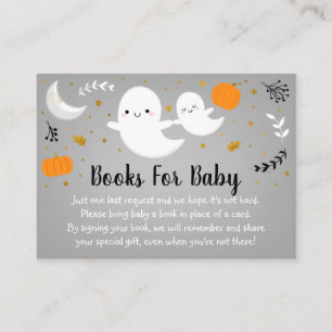 Little Boo Ghost Neutral Baby Shower Buchanfrage Begleitkarte