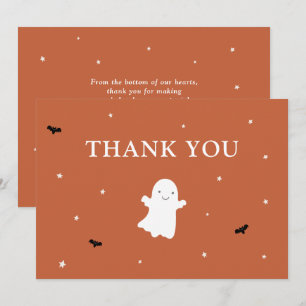 Little Boo Ghost Orange Baby Dusche Vielen Dank Dankeskarte