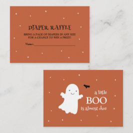Little Boo Ghost Orange Diaper Raffle Begleitkarte