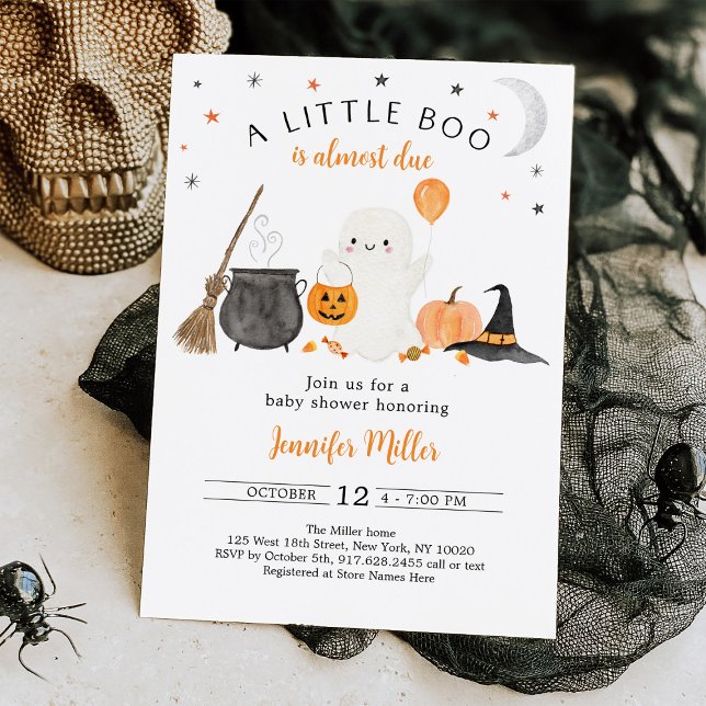 Little Boo Ghost Pumpkin Halloween Baby Shower Einladung (Von Creator hochgeladen)