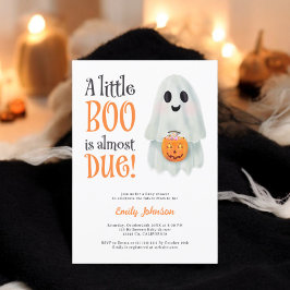 Little boo ghost pumpkin Halloween baby shower Einladung