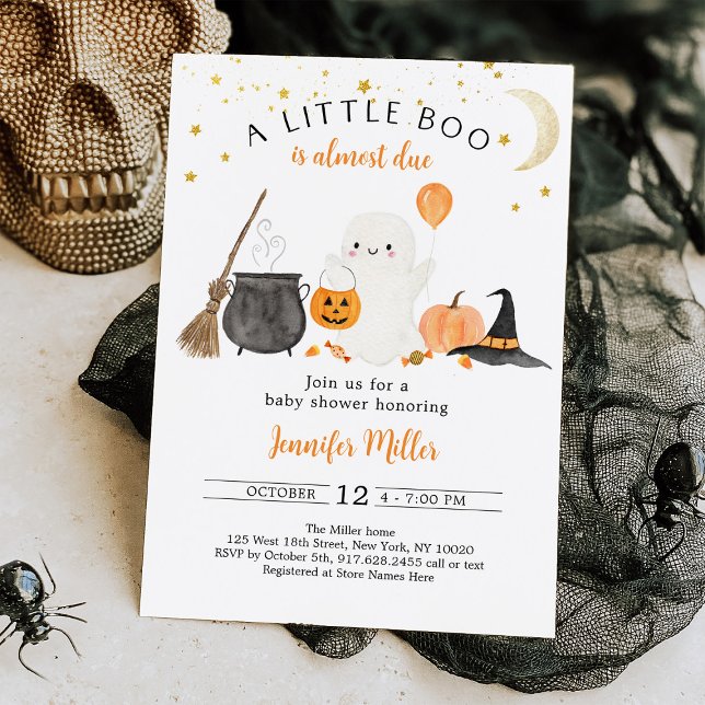 Little Boo Ghost Pumpkin Halloween Baby Shower Einladung (Von Creator hochgeladen)